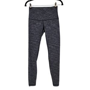 Lululemon Wunder Under Pant Blurry Belle Battleship Black Leggings Size 6